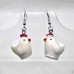 Chicken Earrings - Animal Earrings - 4H Farm Earrings - Field Trip Earrings
